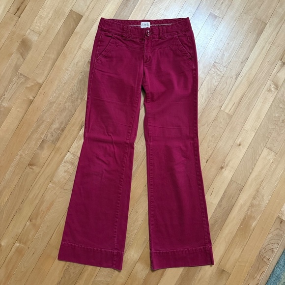 Anthropologie Cidra Burgundy Red Low Rise Boot Cut Jeans Size 4 - Picture 4 of 7